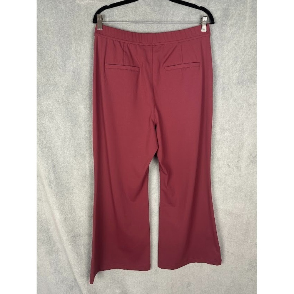Halara Pants Women Large Burgundy Flex DayStretch High Waisted Pocket Work Flare - Picture 6 of 12